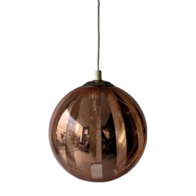 Koparlitað röndótt murano glerljós