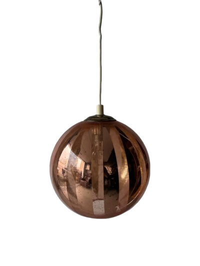 Koparlitað röndótt murano glerljós