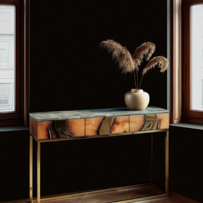 Handcrafted Laxa Console Table – bespoke design balancing form and function.