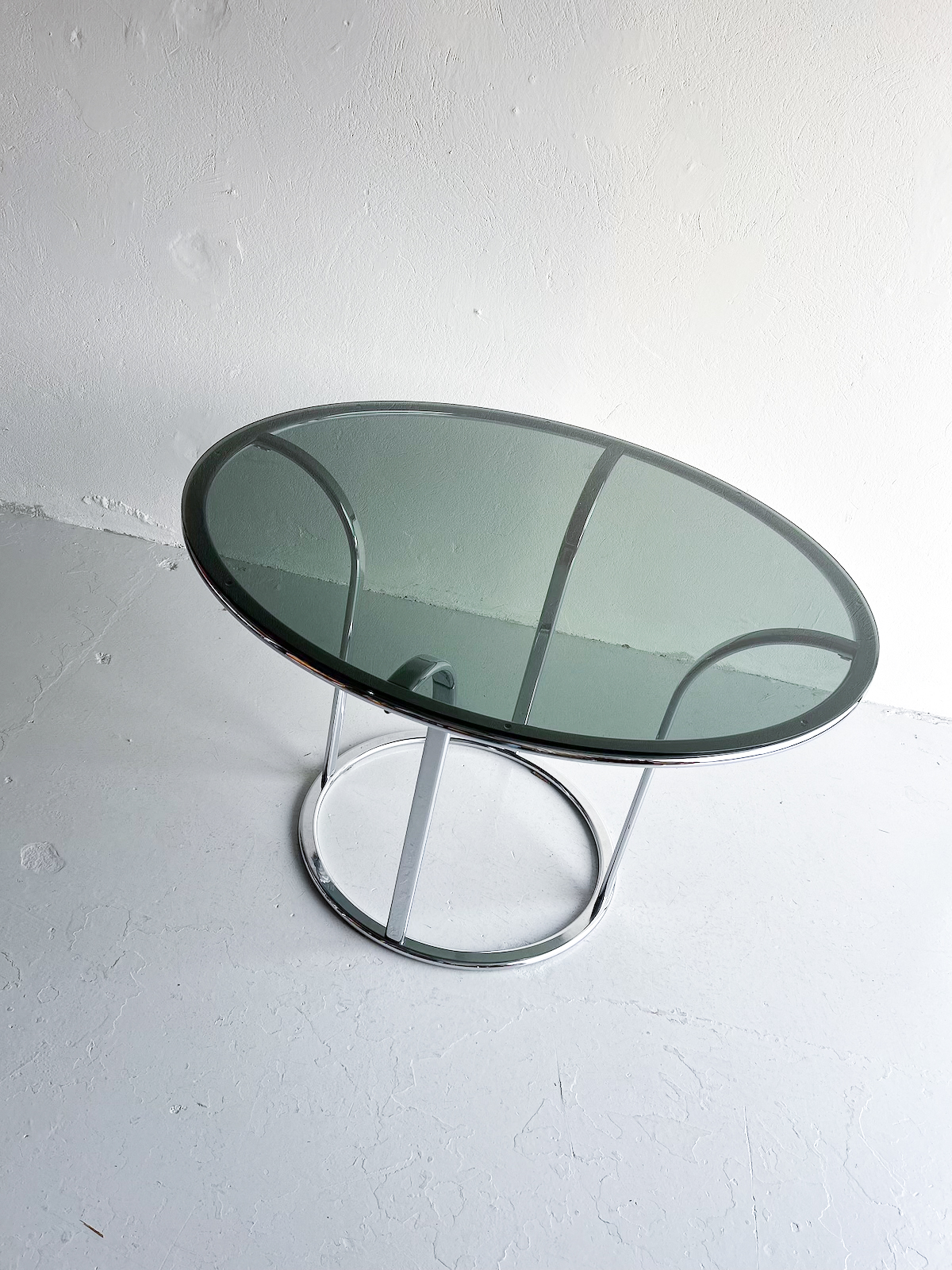 Hringborð - króm og reyklitað gler - Image 7