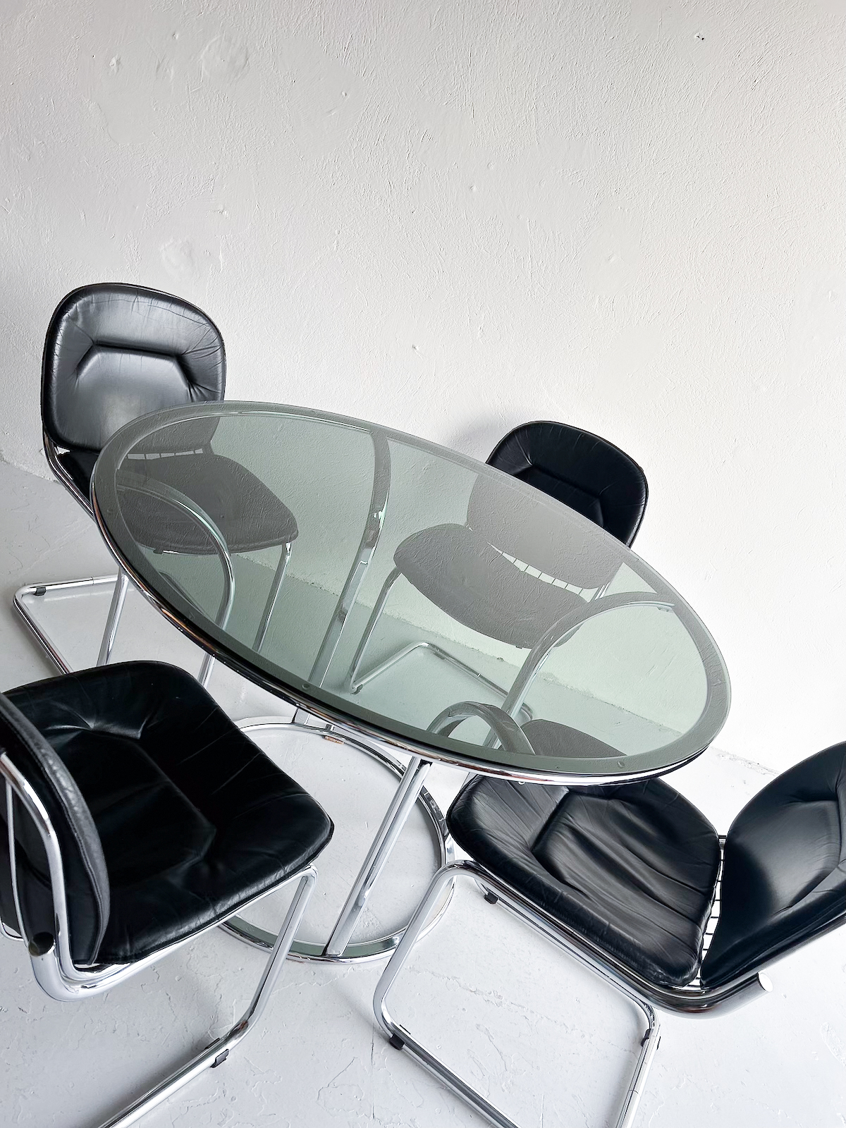 Hringborð - króm og reyklitað gler - Image 4