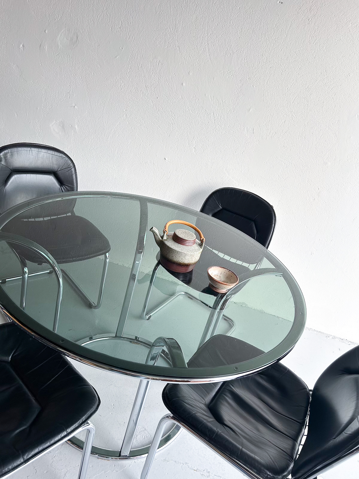 Hringborð - króm og reyklitað gler - Image 12