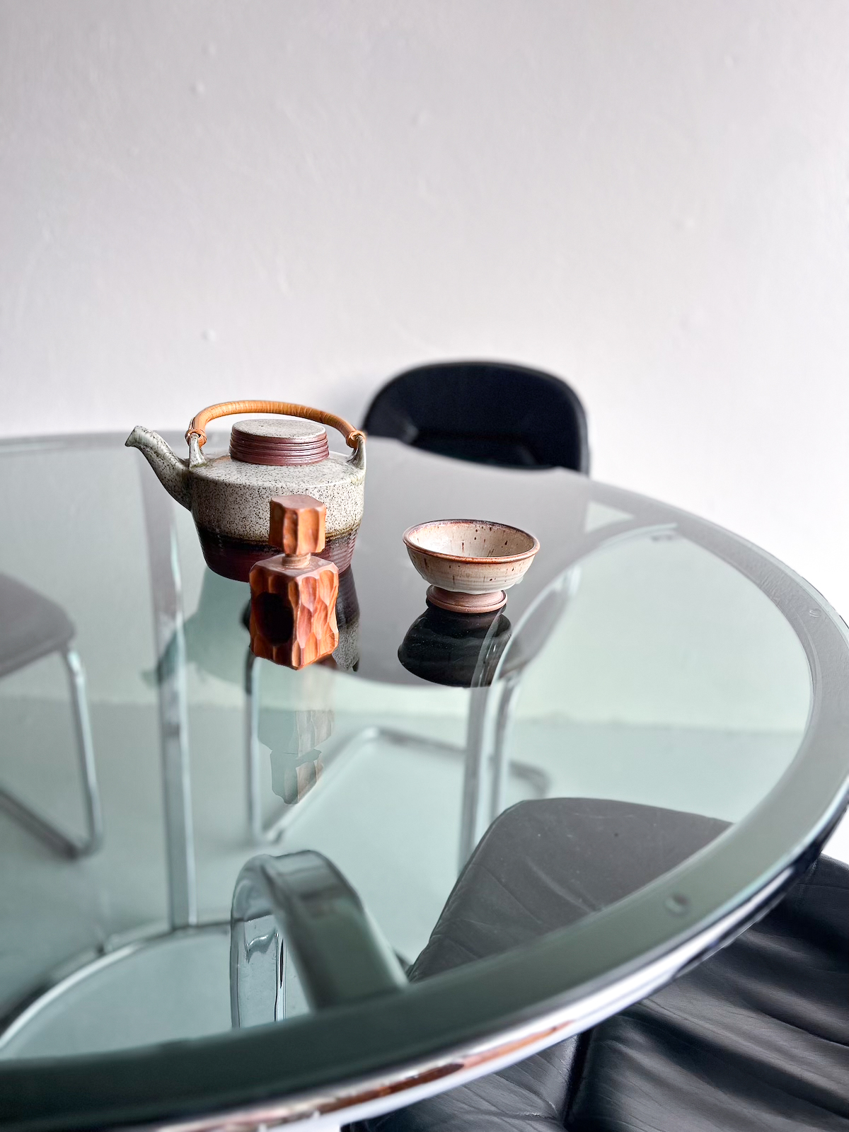 Hringborð - króm og reyklitað gler - Image 13