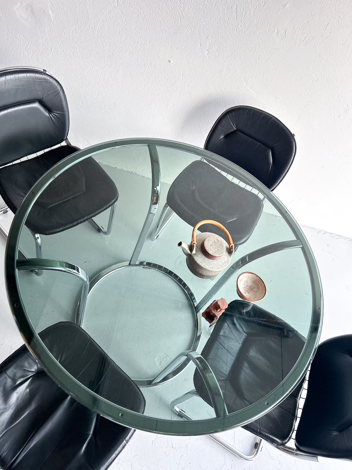 Hringborð - króm og reyklitað gler - Image 15