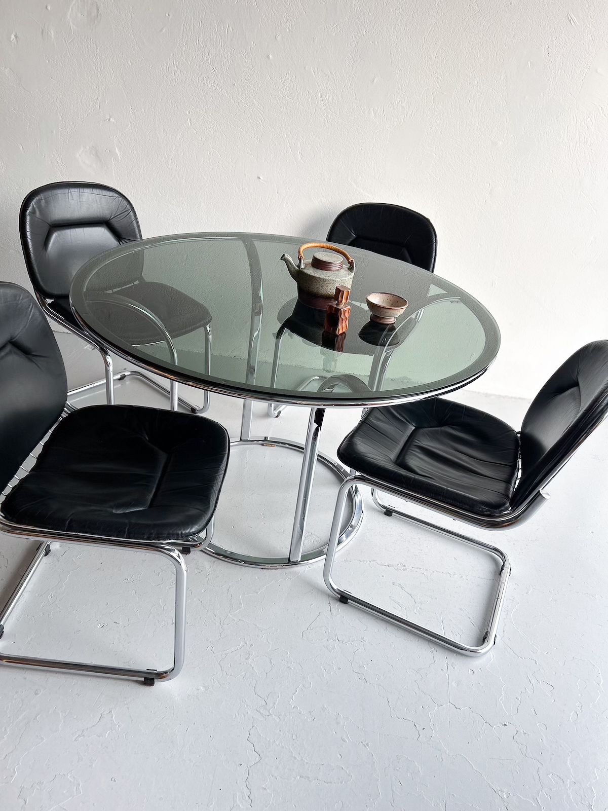 Hringborð - króm og reyklitað gler - Image 16