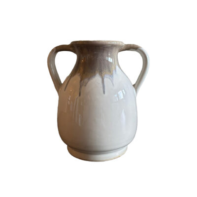 Hvítur vasi með höldum