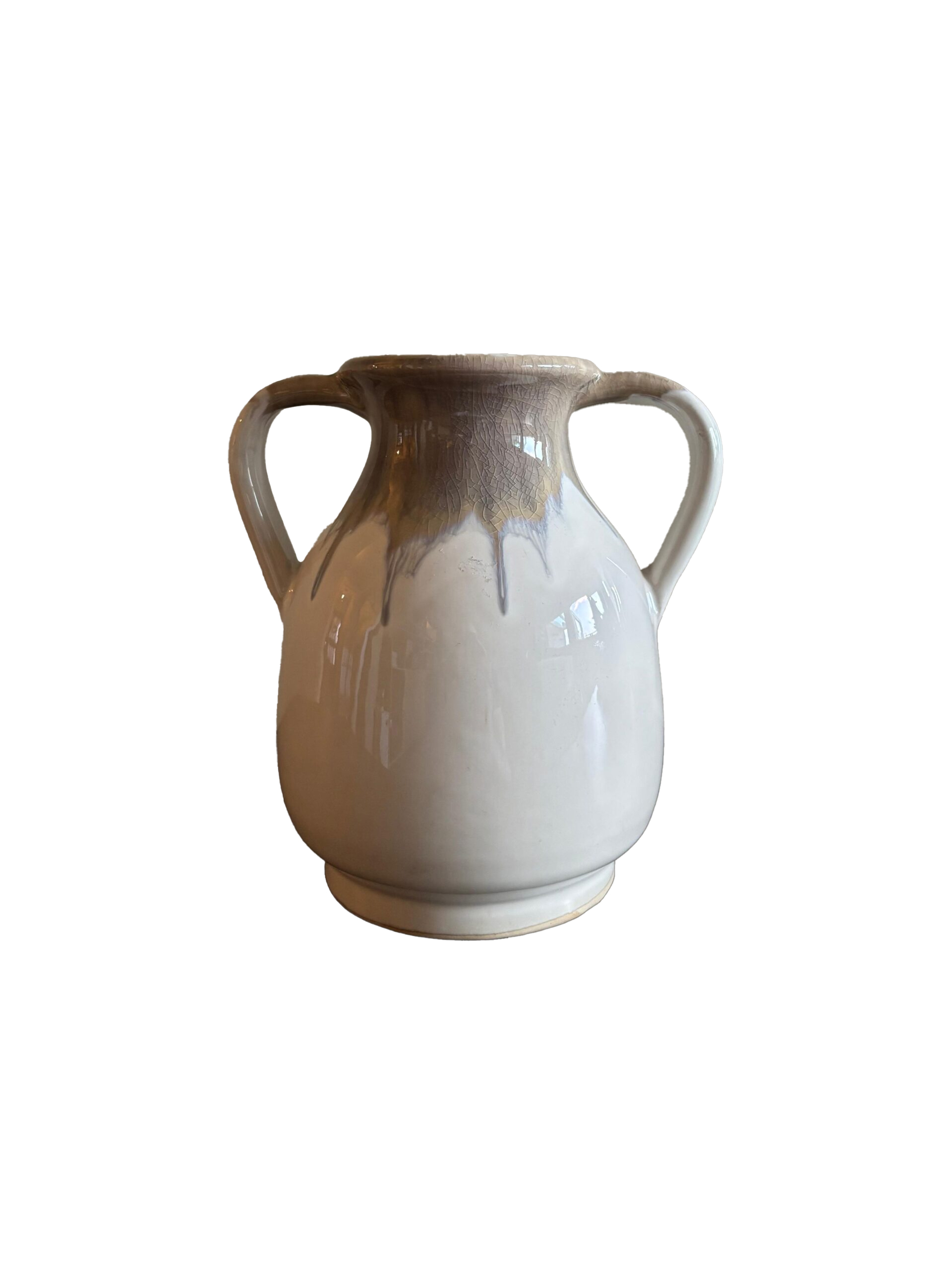 Hvítur vasi með höldum